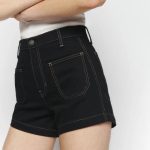 Black High Rise Jean Shorts