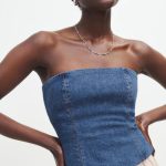 Denim bustier