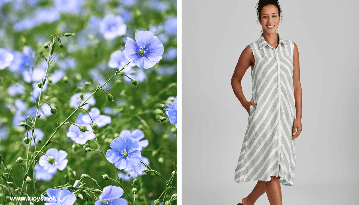 From Odd to Chic - 33 Unusual Items Transformed Into Eye-Catching Fashion 29 Flax plant & Dress made with Flax Fibers