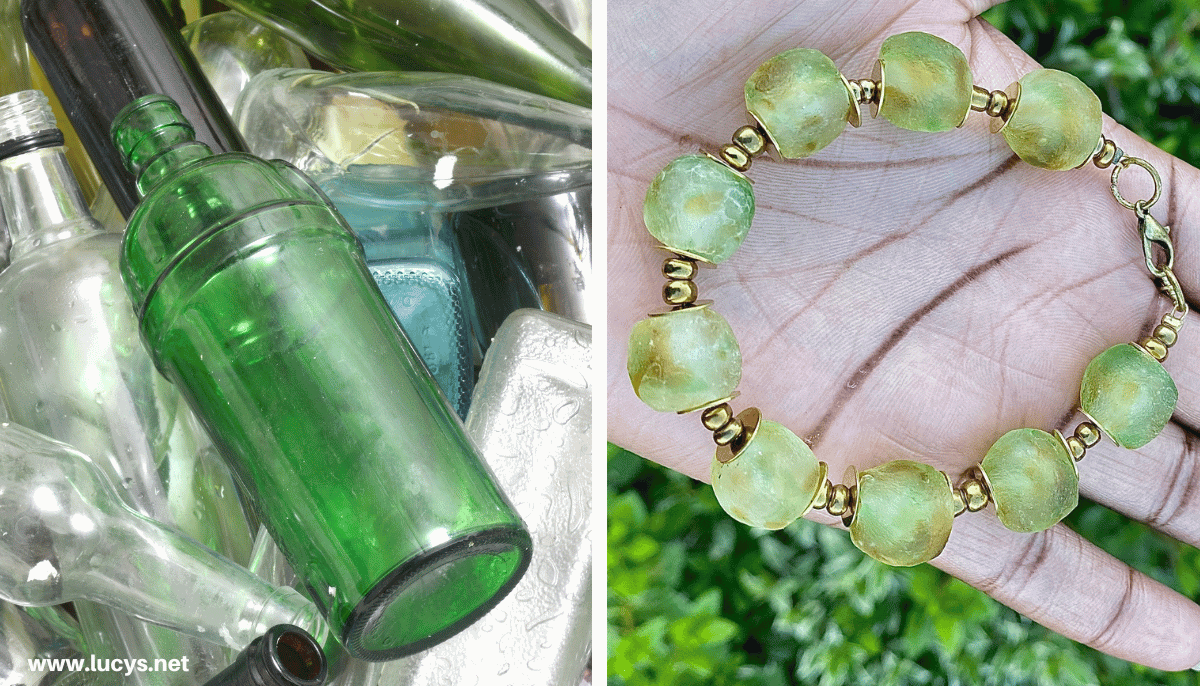 From Odd to Chic - 33 Unusual Items Transformed Into Eye-Catching Fashion 21 Glass bottle & Recycled Glass Bracelet