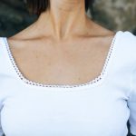 Square neck white tee