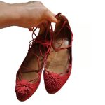 red ballet flats