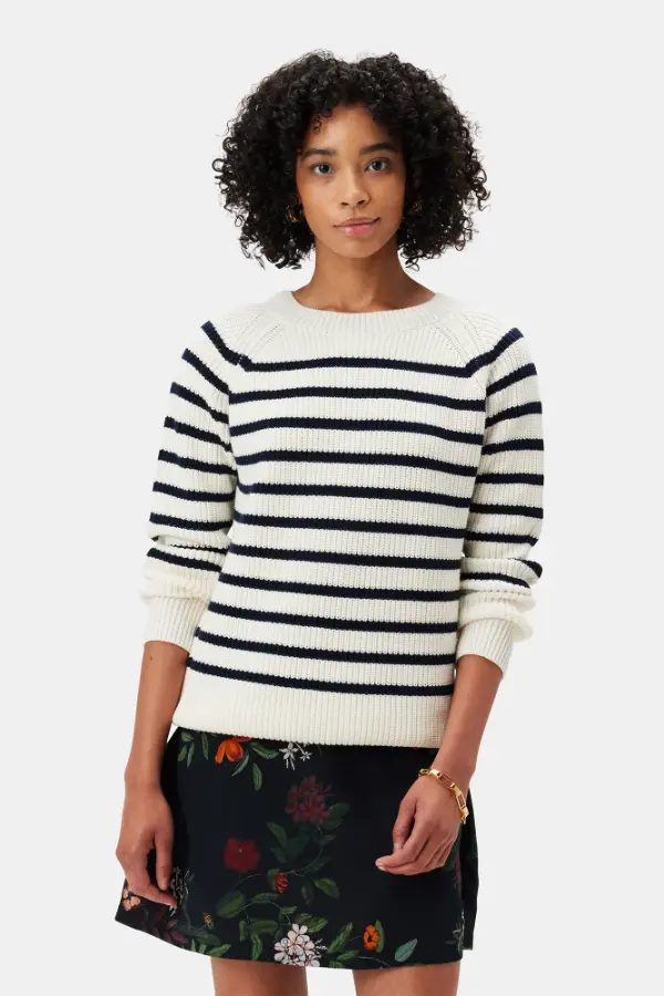 Amour Vert 9 Layla_Sweater_Ivory_Navy_Stripe_ Amour Vert