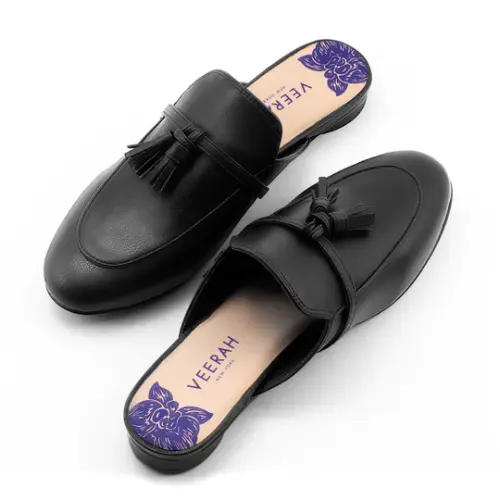 Lucy Loafer Mule Black Veerah